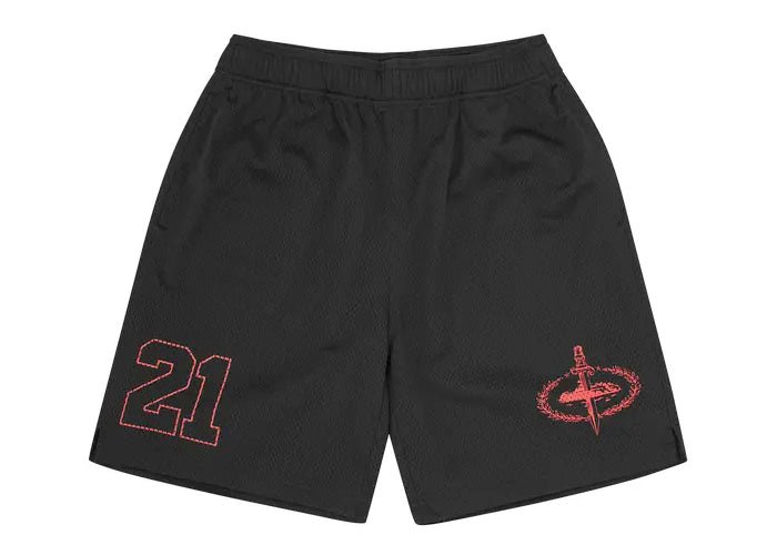 Corteiz x Slaughter Gang 21 Savage Mesh Shorts Black - Corteiz - OFFseason 衣服 - 