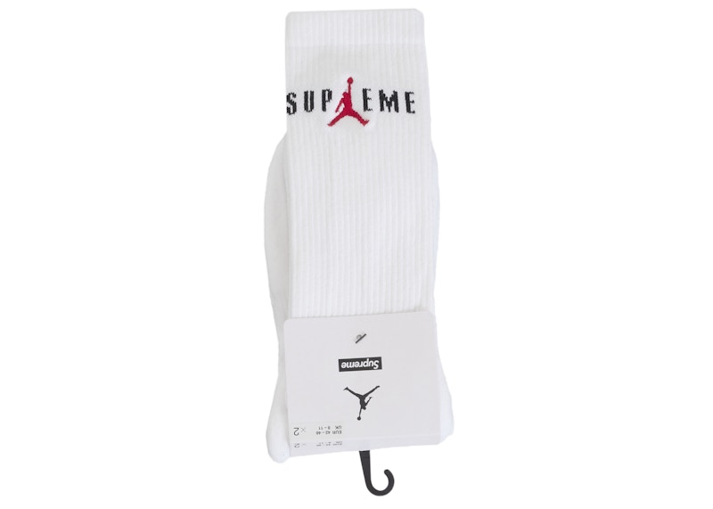 Supreme Jordan Crew Socks White