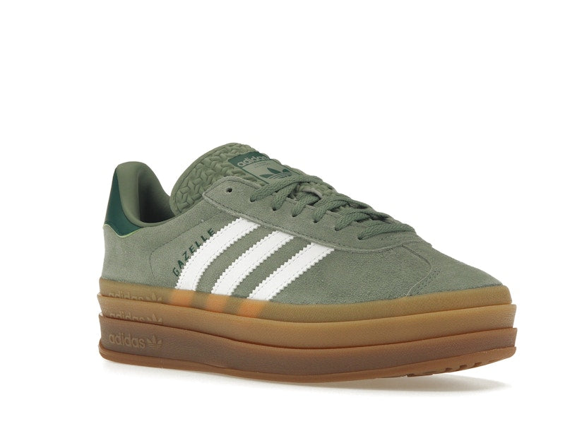 adidas Gazelle Bold Silver Green Gum (Womens)