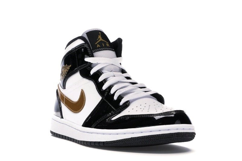 Jordan 1 Mid Patent Black White Gold - Jordan - OFFseason 衣服 - 852542 - 007