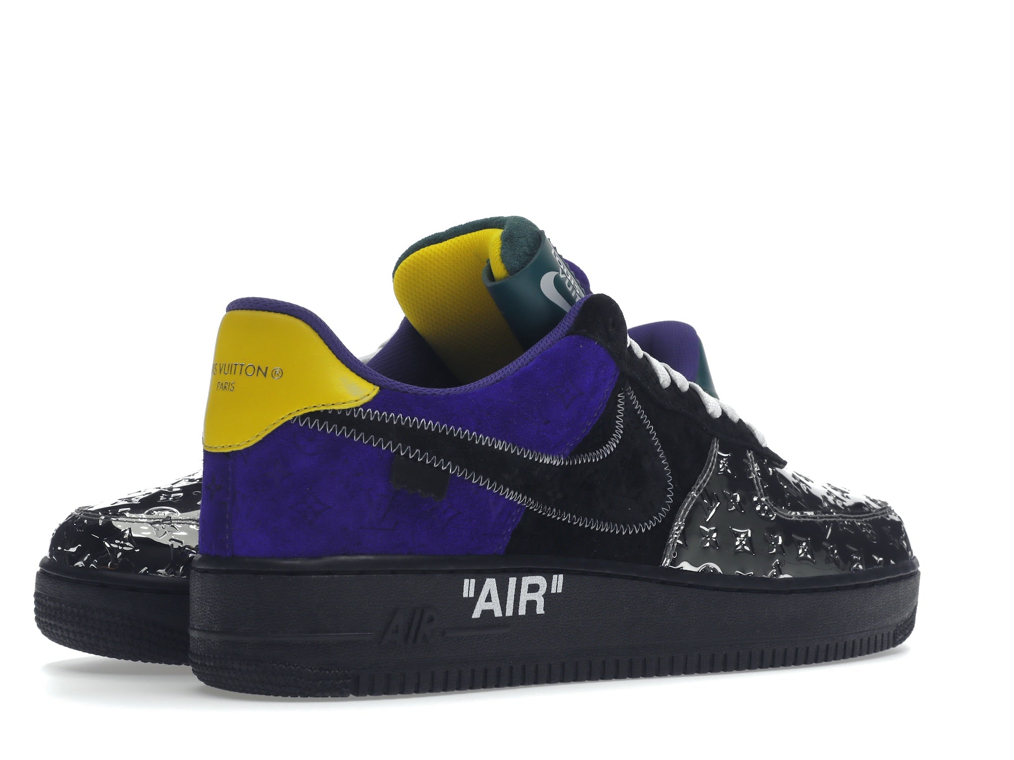 Louis Vuitton Nike Air Force 1 Low By Virgil Abloh Black Metallic Silver - Louis Vuitton - OFFseason 衣服 - 