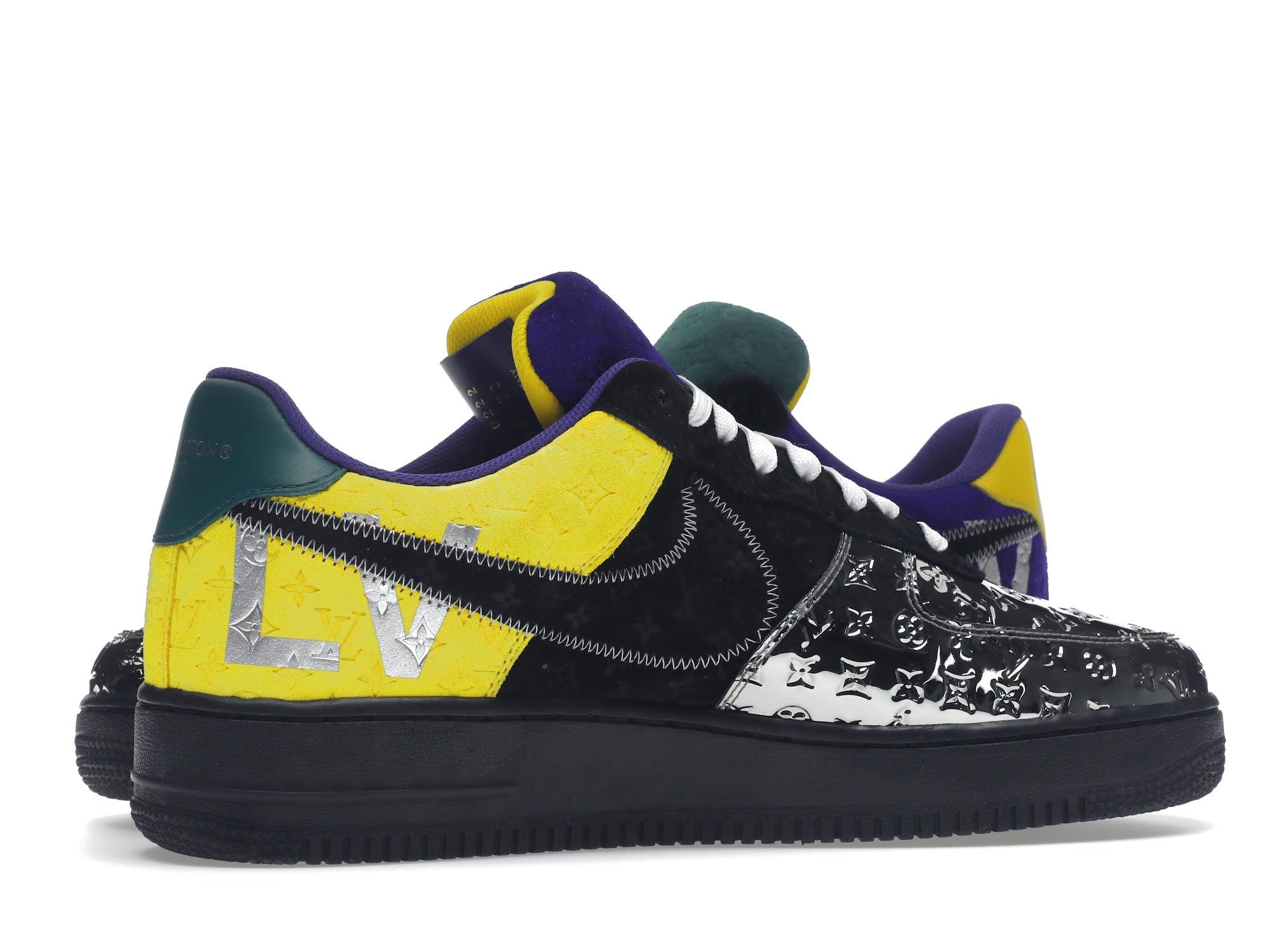 Louis Vuitton Nike Air Force 1 Low By Virgil Abloh Black Metallic Silver - Louis Vuitton - OFFseason 衣服 - 