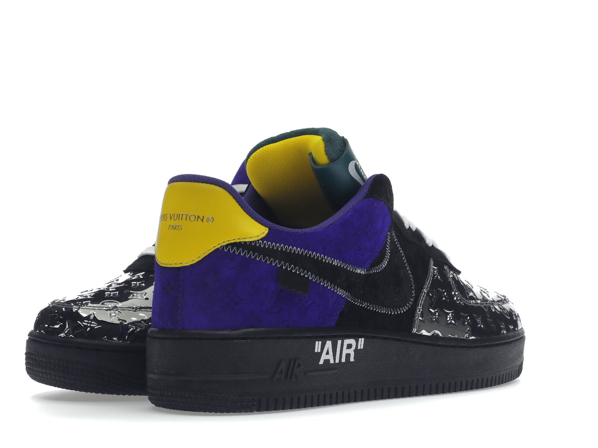 Louis Vuitton Nike Air Force 1 Low By Virgil Abloh Black Metallic Silver - Louis Vuitton - OFFseason 衣服 - 