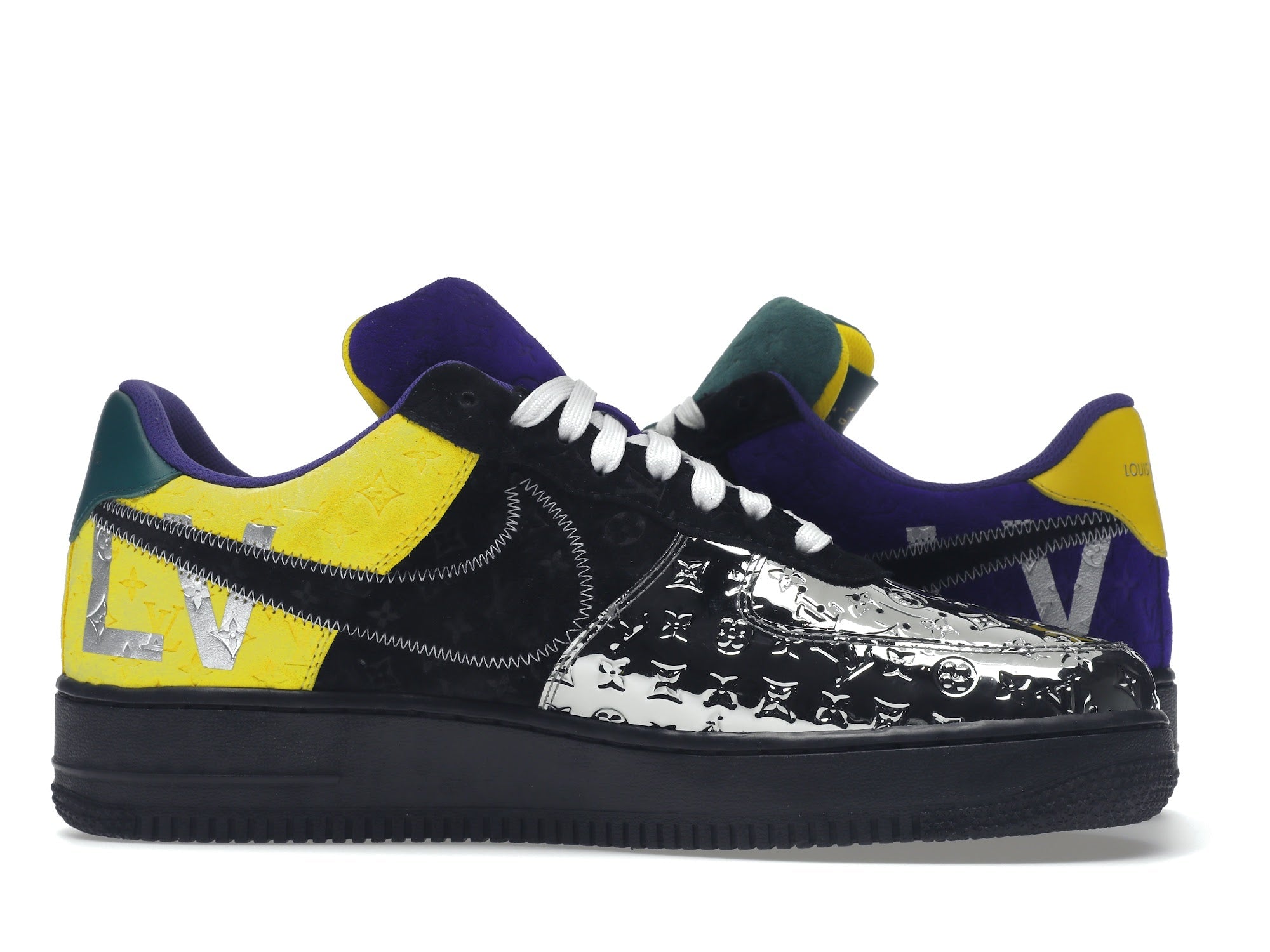 Louis Vuitton Nike Air Force 1 Low By Virgil Abloh Black Metallic Silver - Louis Vuitton - OFFseason 衣服 - 