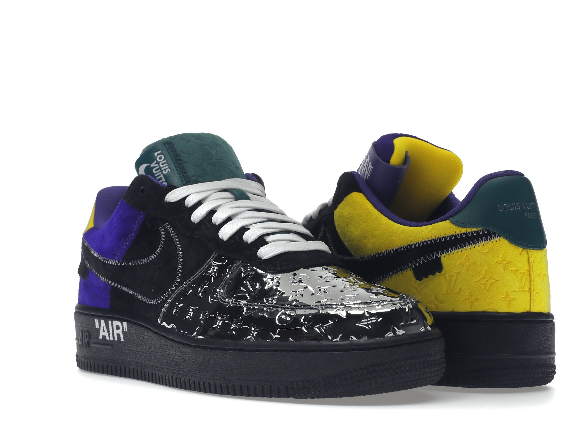 Louis Vuitton Nike Air Force 1 Low By Virgil Abloh Black Metallic Silver - Louis Vuitton - OFFseason 衣服 - 