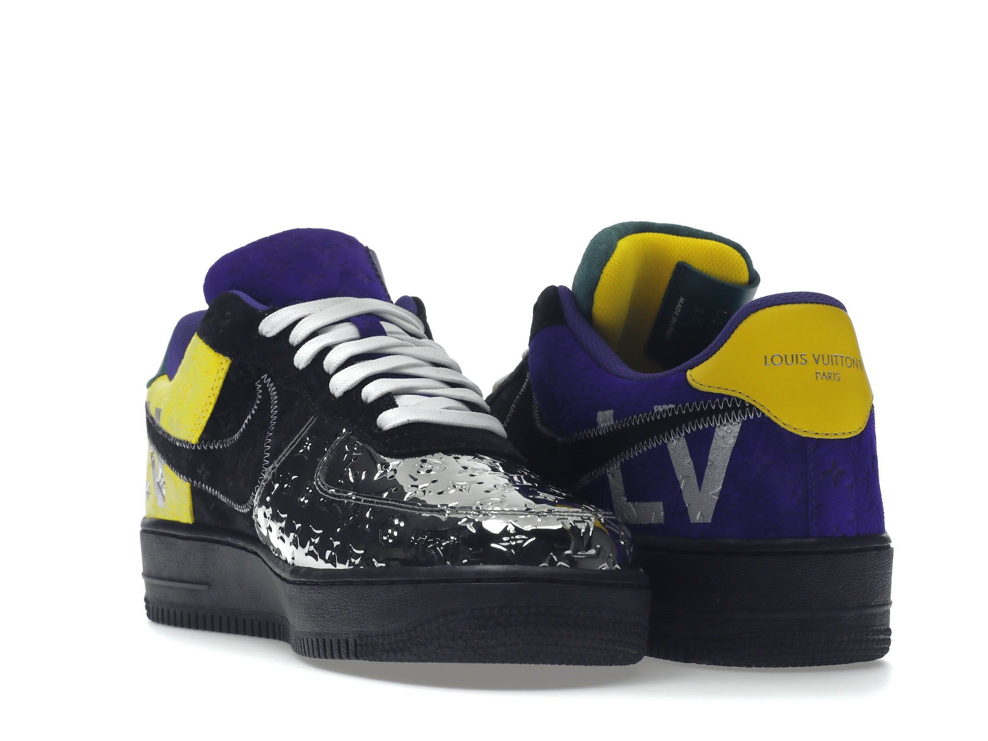 Louis Vuitton Nike Air Force 1 Low By Virgil Abloh Black Metallic Silver - Louis Vuitton - OFFseason 衣服 - 