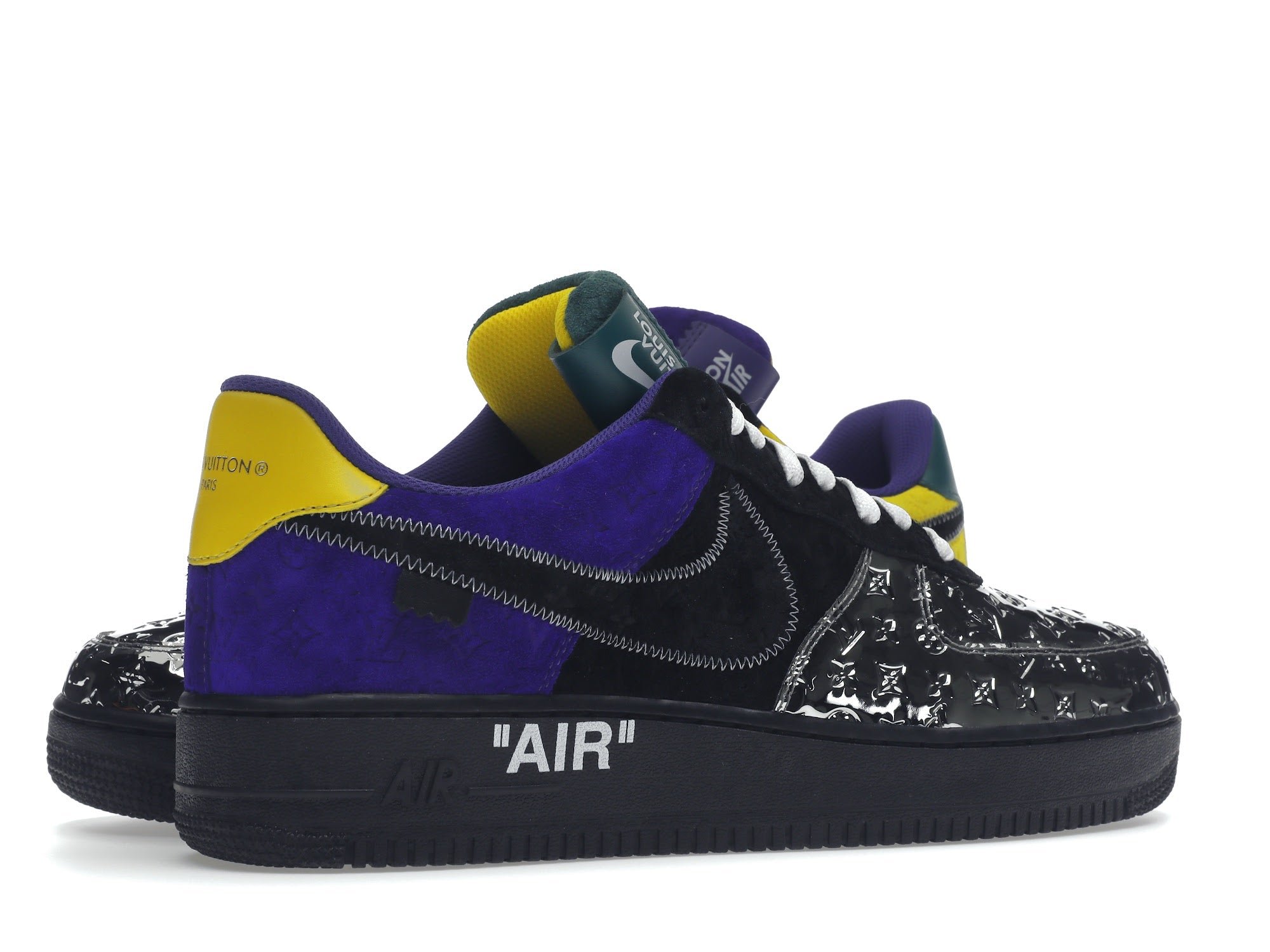 Louis Vuitton Nike Air Force 1 Low By Virgil Abloh Black Metallic Silver - Louis Vuitton - OFFseason 衣服 - 