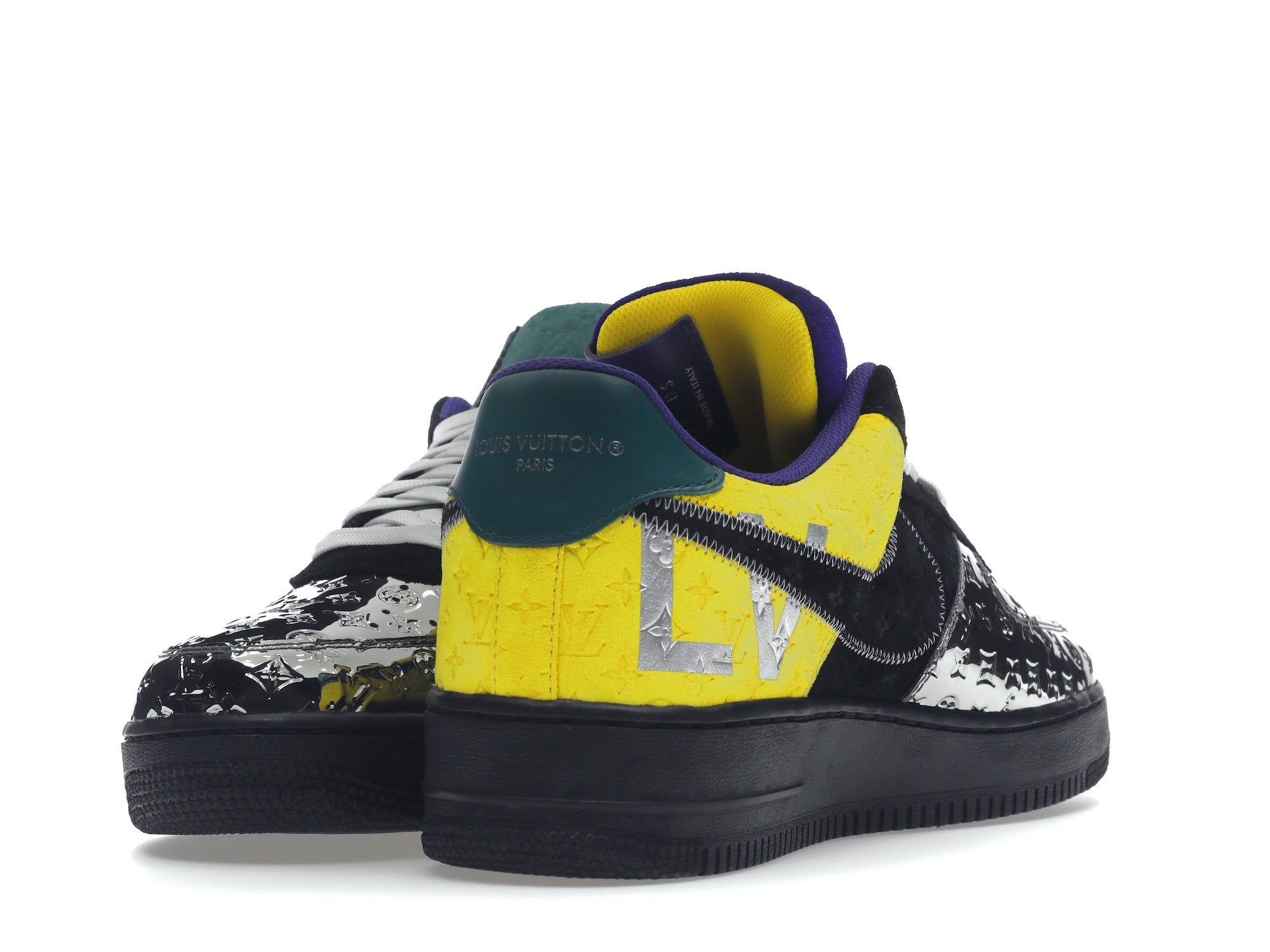 Louis Vuitton Nike Air Force 1 Low By Virgil Abloh Black Metallic Silver - Louis Vuitton - OFFseason 衣服 - 