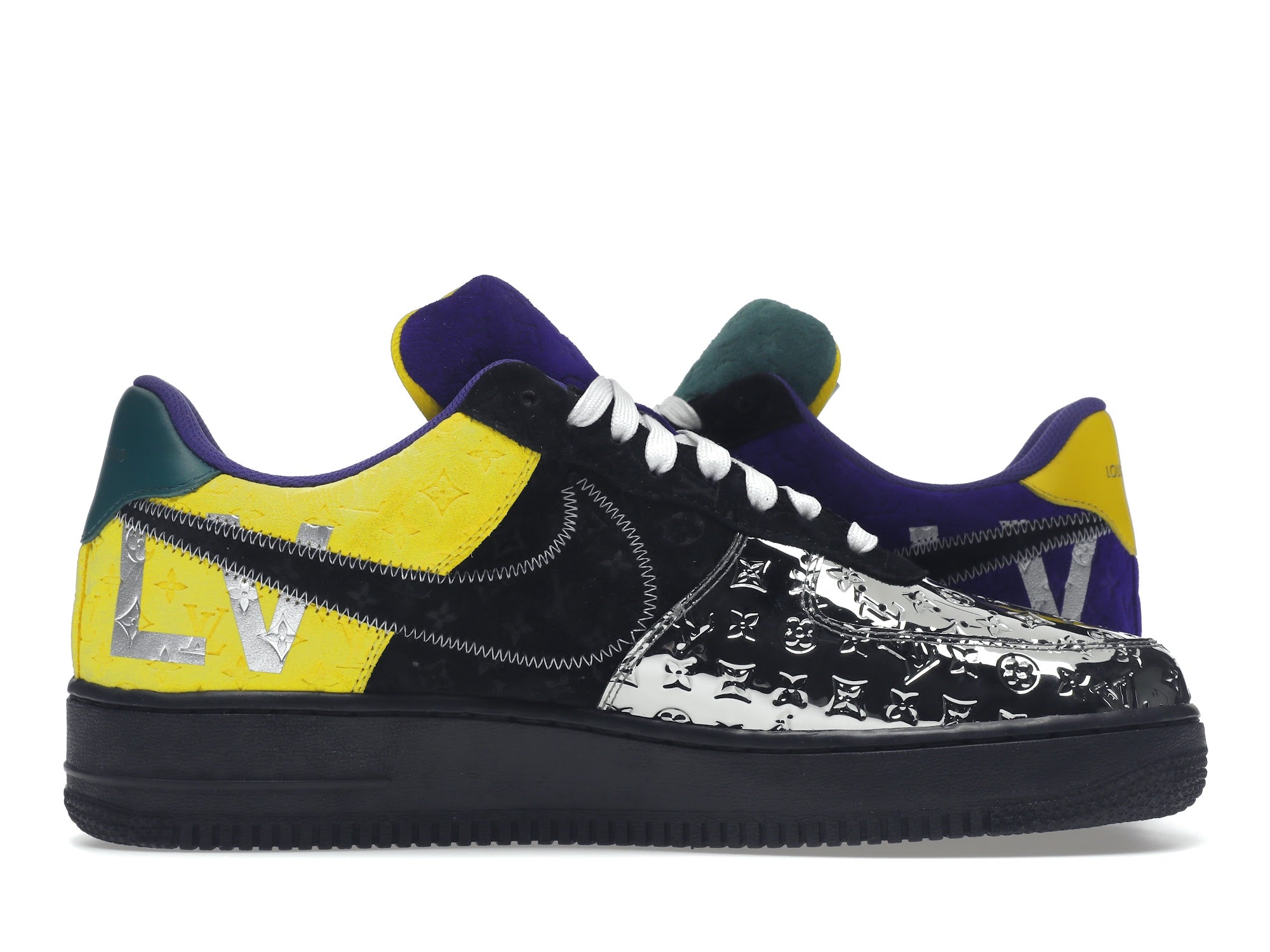 Louis Vuitton Nike Air Force 1 Low By Virgil Abloh Black Metallic Silver - Louis Vuitton - OFFseason 衣服 - 