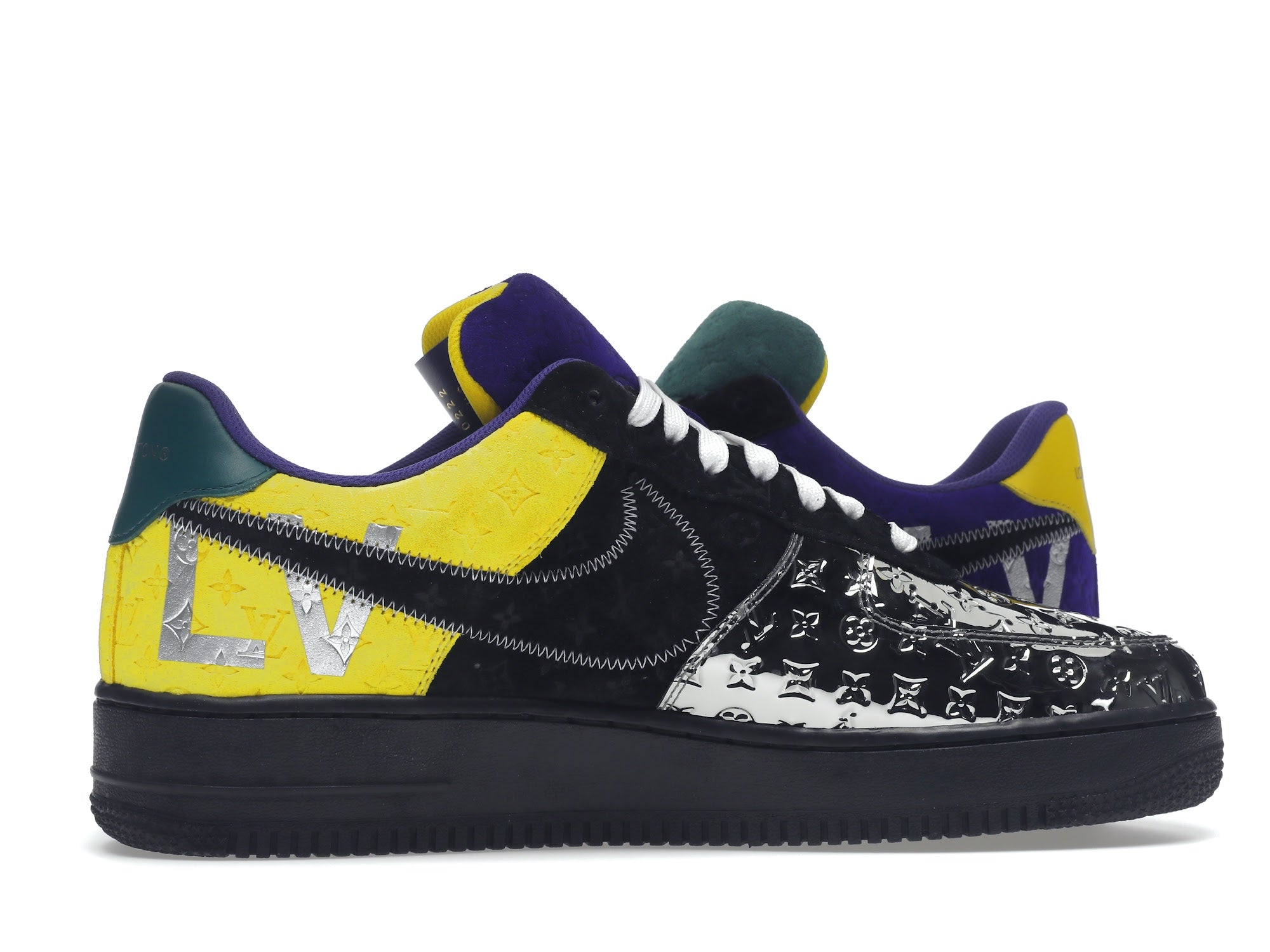 Louis Vuitton Nike Air Force 1 Low By Virgil Abloh Black Metallic Silver - Louis Vuitton - OFFseason 衣服 - 