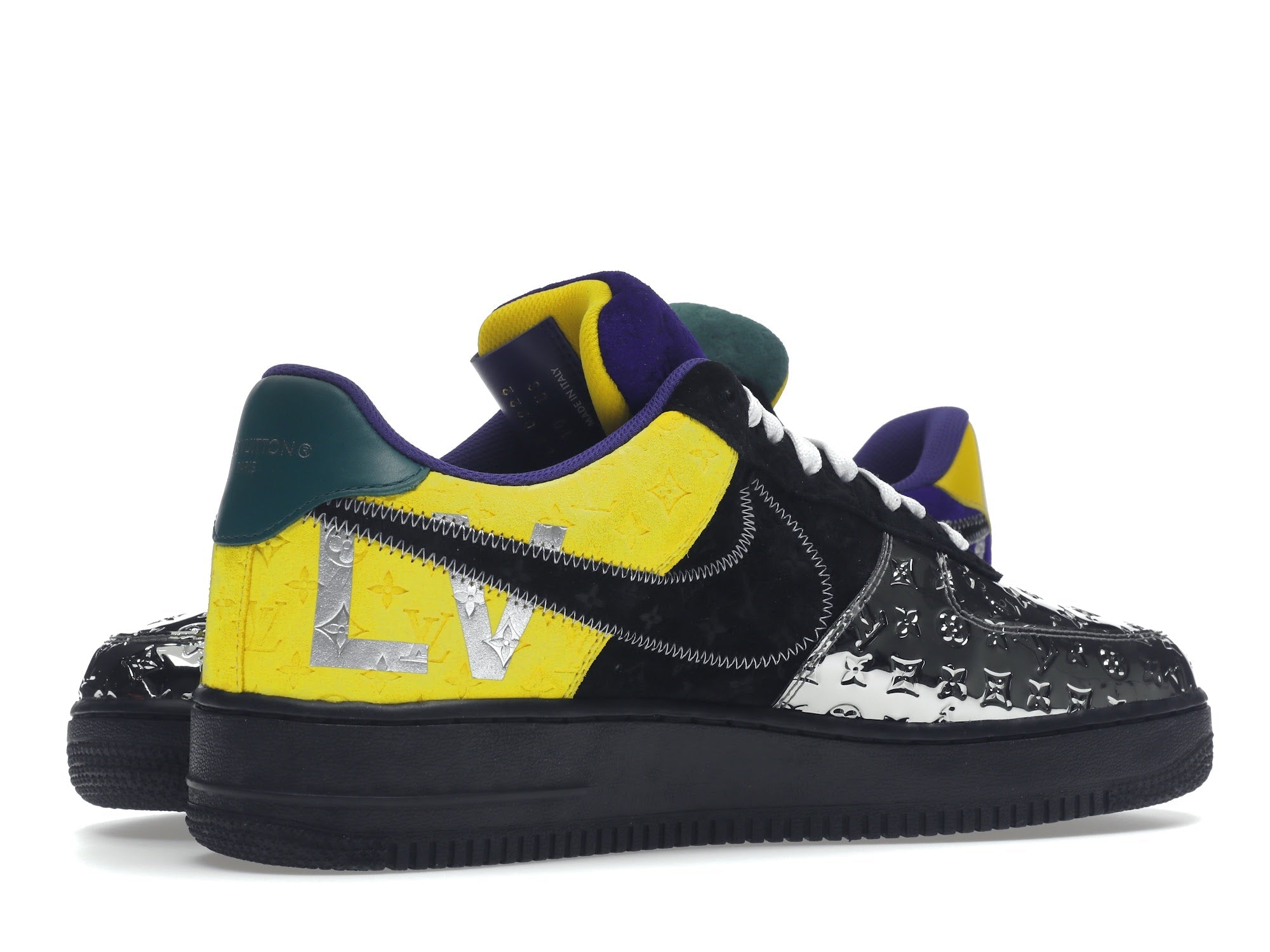 Louis Vuitton Nike Air Force 1 Low By Virgil Abloh Black Metallic Silver - Louis Vuitton - OFFseason 衣服 - 