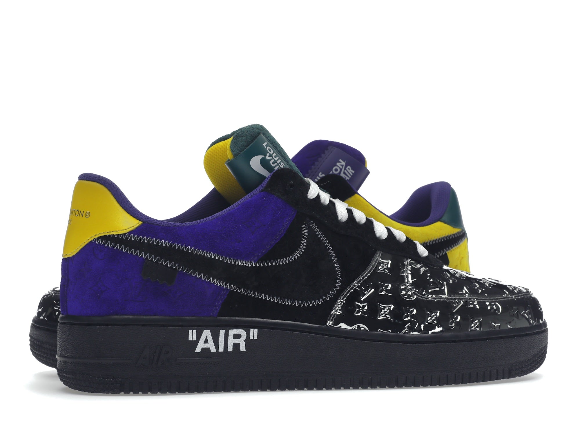 Louis Vuitton Nike Air Force 1 Low By Virgil Abloh Black Metallic Silver - Louis Vuitton - OFFseason 衣服 - 