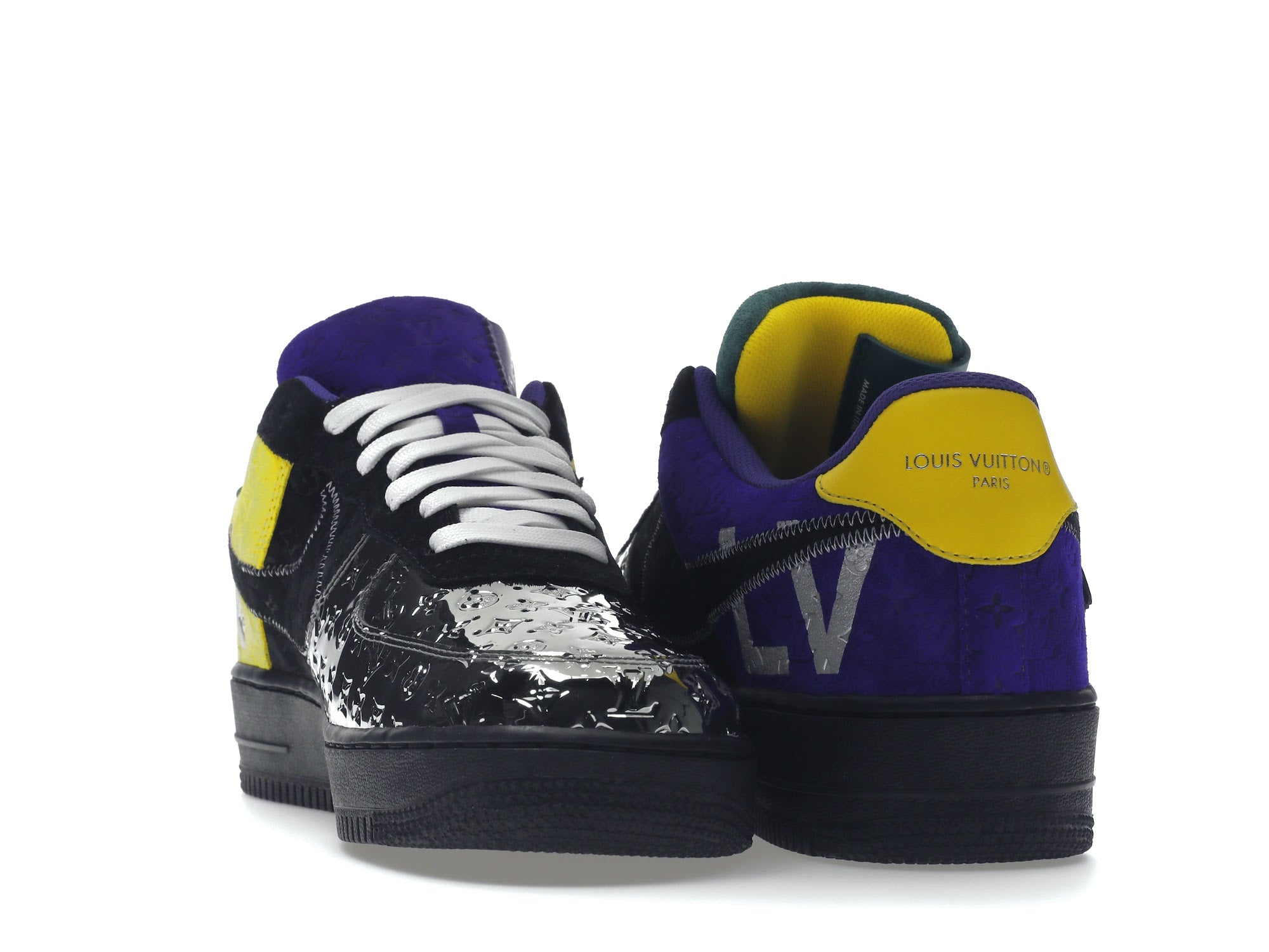 Louis Vuitton Nike Air Force 1 Low By Virgil Abloh Black Metallic Silver - Louis Vuitton - OFFseason 衣服 - 