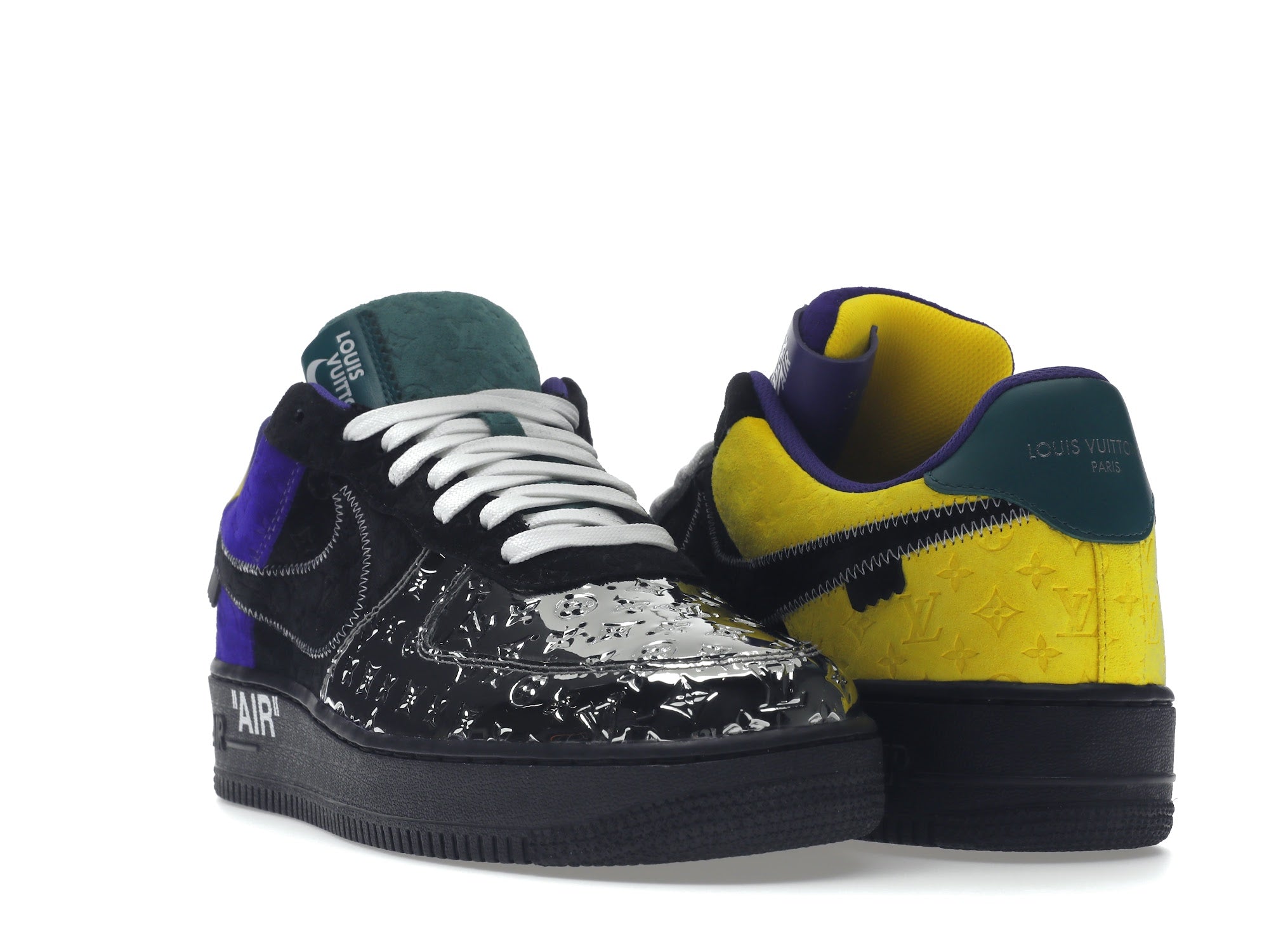 Louis Vuitton Nike Air Force 1 Low By Virgil Abloh Black Metallic Silver - Louis Vuitton - OFFseason 衣服 - 