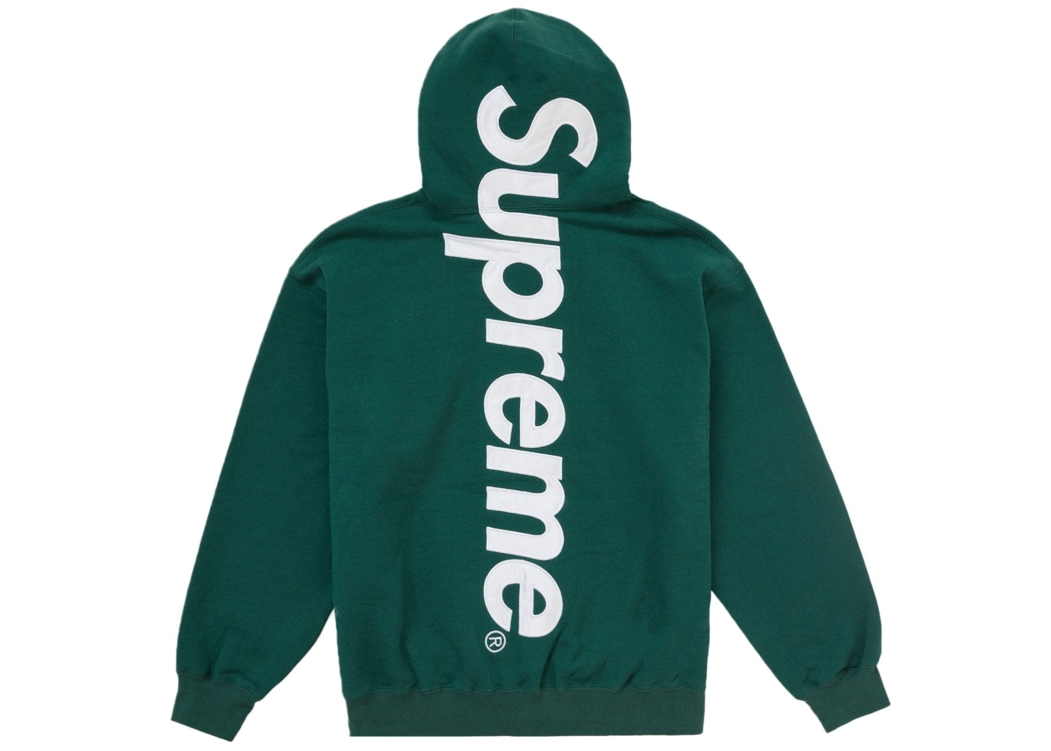 Supreme Satin Applique Hooded Sweatshirt FW24 Dark Green - Supreme - OFFseason 衣服 - 