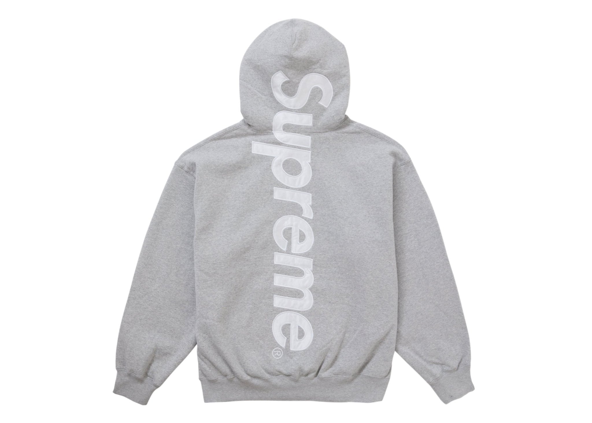 Supreme Satin Applique Hooded Sweatshirt FW24 Heather Grey - Supreme - OFFseason 衣服 - 