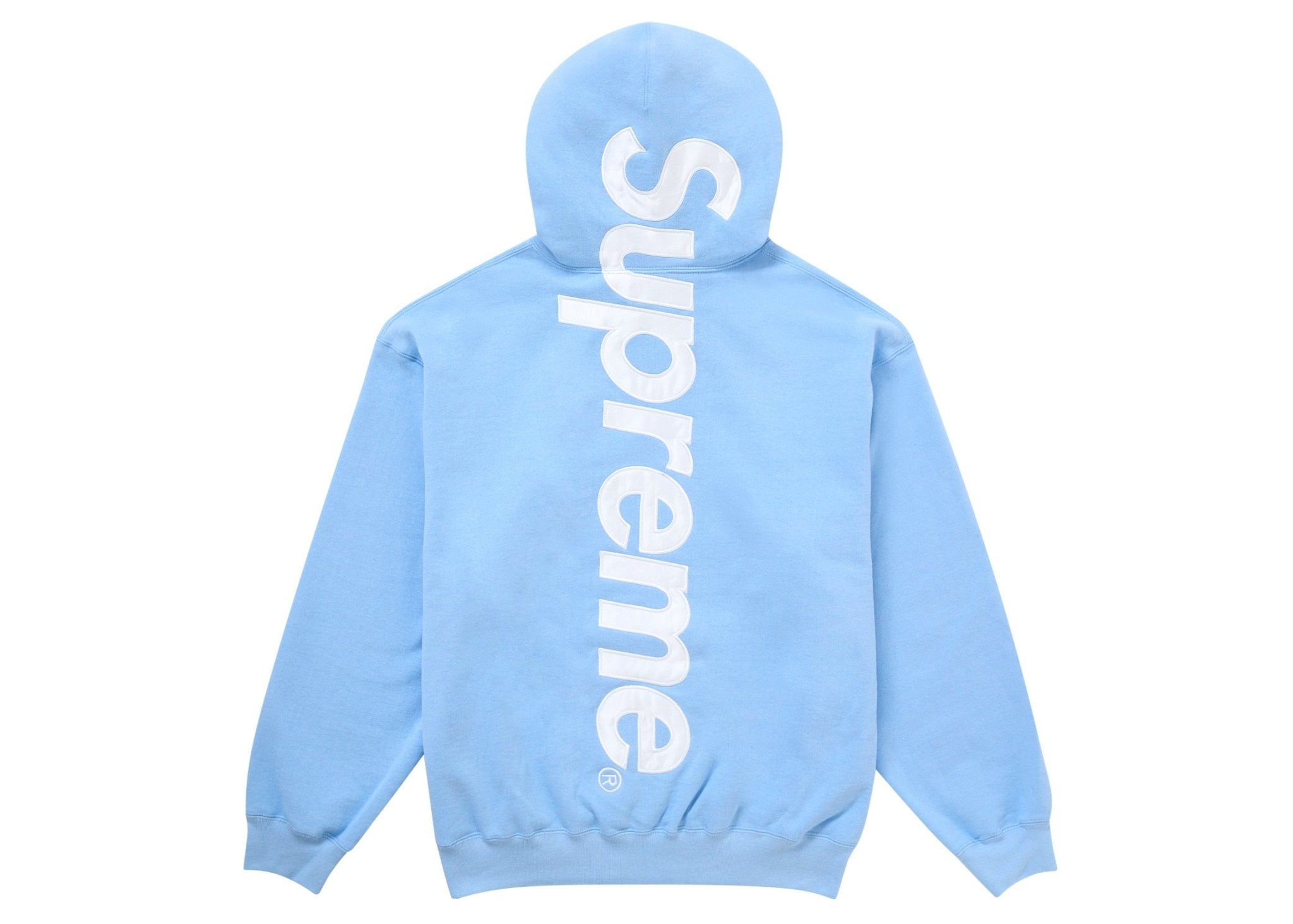 Supreme Satin Applique Hooded Sweatshirt FW24 Light Blue - Supreme - OFFseason 衣服 - 